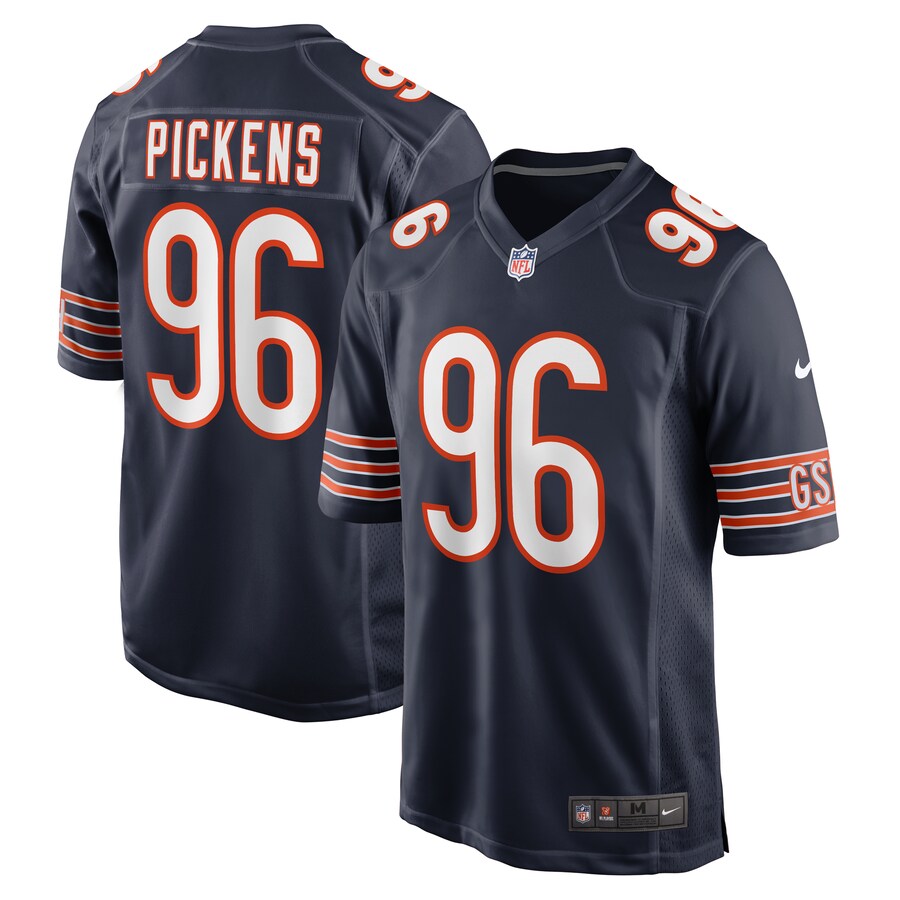 Men's Chicago Bears Zacch Pickens Nike Navy Team Game Jersey - Jersey