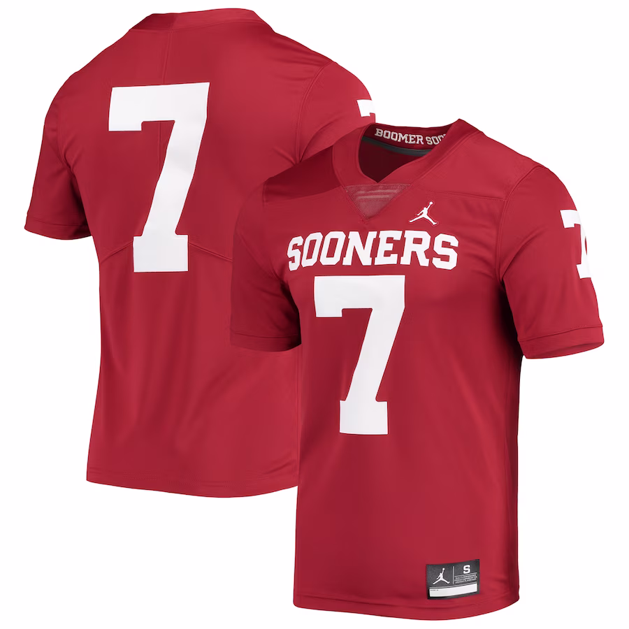 #7 Oklahoma Sooners Jordan Brand Team Limited Jersey - Crimson - Jersey