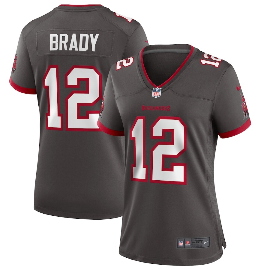 Women's Tampa Bay Buccaneers Tom Brady Nike Pewter Alternate Game Jersey - Jersey