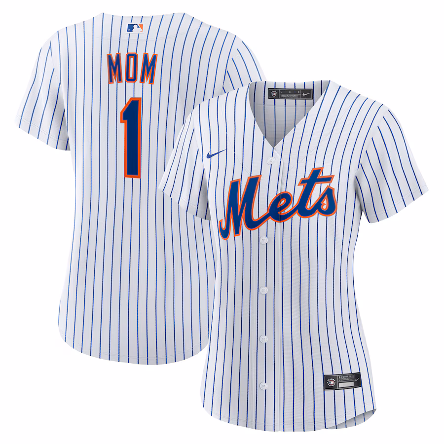Women's New York Mets Nike White #1 Mom Home Replica Jersey - Jersey