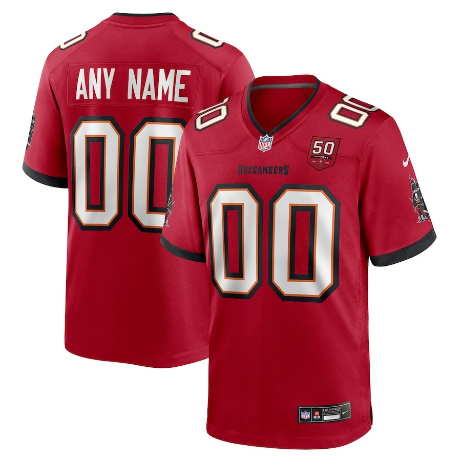 Men's Tampa Bay Buccaneers Nike Red 50th Anniversary Custom Game Jersey - Jersey
