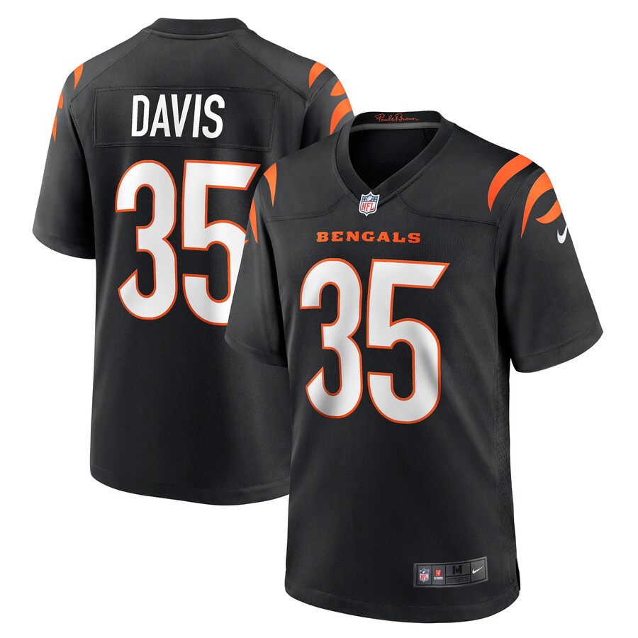 Men's Cincinnati Bengals Jalen Davis Nike Black Game Player Jersey - Jersey