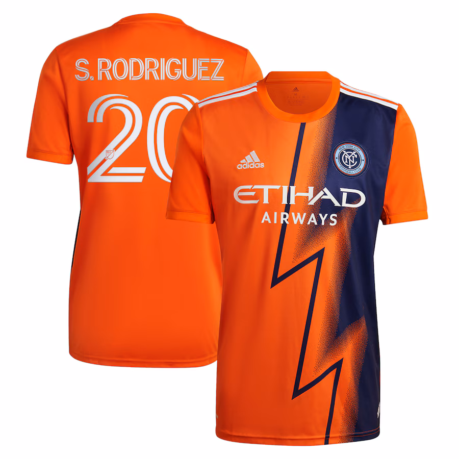 Men's New York City FC Santiago Rodríguez adidas Orange 2022 The Volt Kit Replica Player Jersey - Jersey