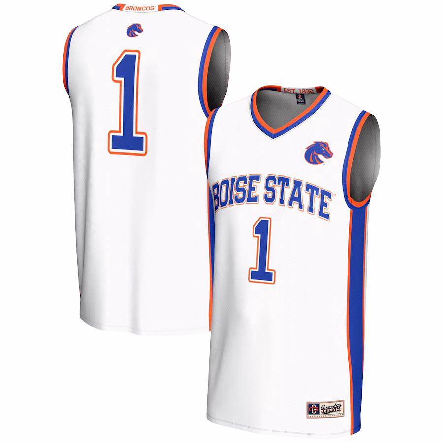 Male GameDay Greats #1  White Boise State Broncos  Lightweight Basketball Jersey - Jersey