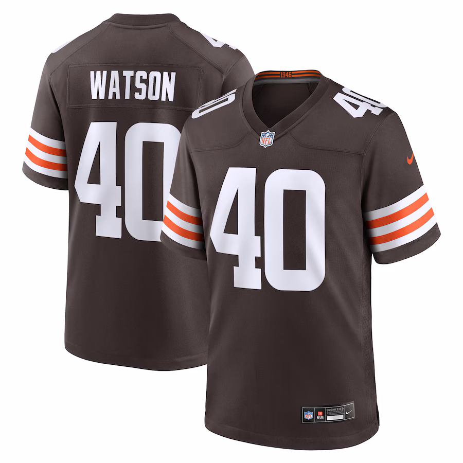 Men's Cleveland Browns Nathaniel Watson Nike Brown Team Game Jersey - Jersey