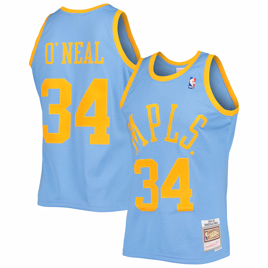 Men's Los Angeles Lakers Shaquille O'Neal Mitchell & Ness Powder Blue 2001/02 Hardwood Classics Swingman Jersey - Jersey