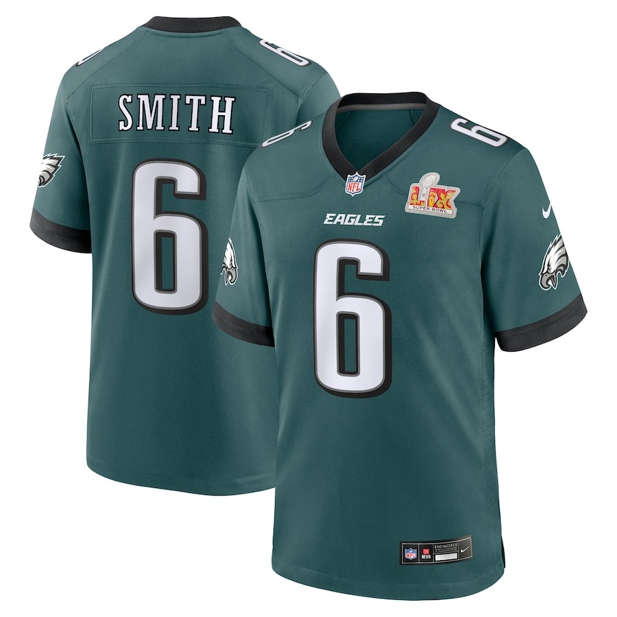 Men's Philadelphia Eagles DeVonta Smith Nike Midnight Green Super Bowl LIX Game Player Jersey - Jersey