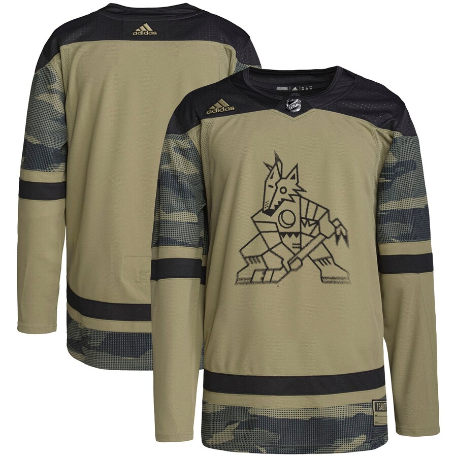 Men's Arizona Coyotes adidas Camo Military Appreciation Team Authentic Practice Jersey - Jersey