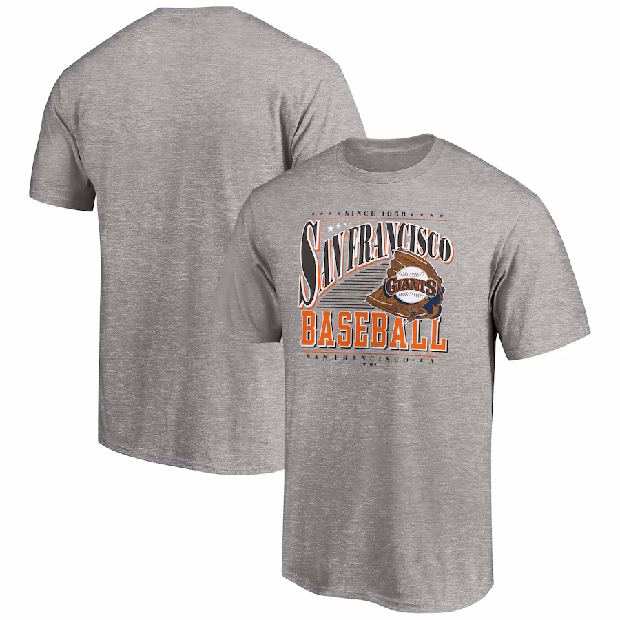 Men's San Francisco Giants Heather Gray Cooperstown Collection Winning Time T-Shirt - Jersey