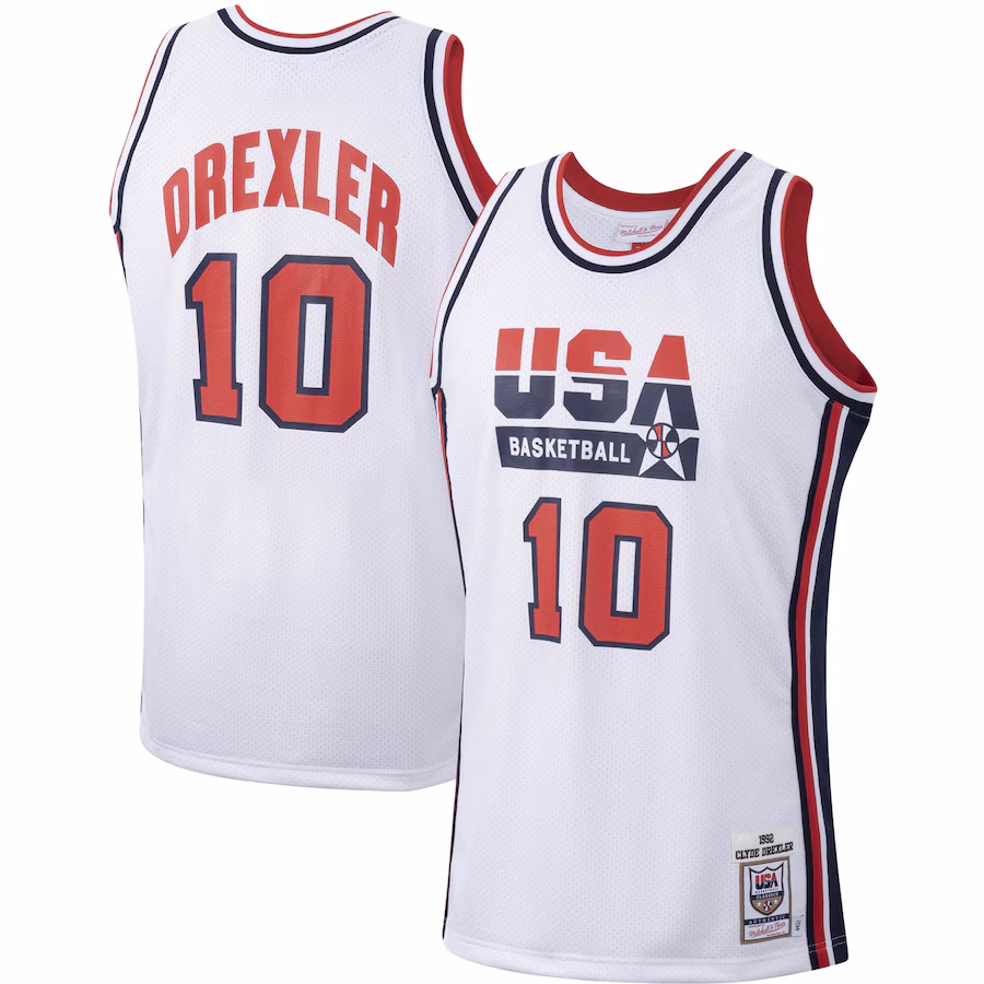 Men's USA Basketball Clyde Drexler Mitchell & Ness White 1992 Authentic Jersey - Jersey