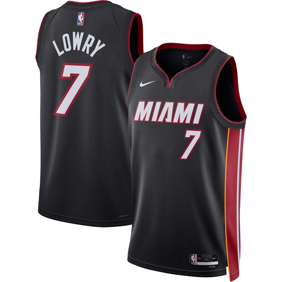 Unisex Miami Heat Kyle Lowry Nike Black Swingman Jersey - Icon Edition - Jersey