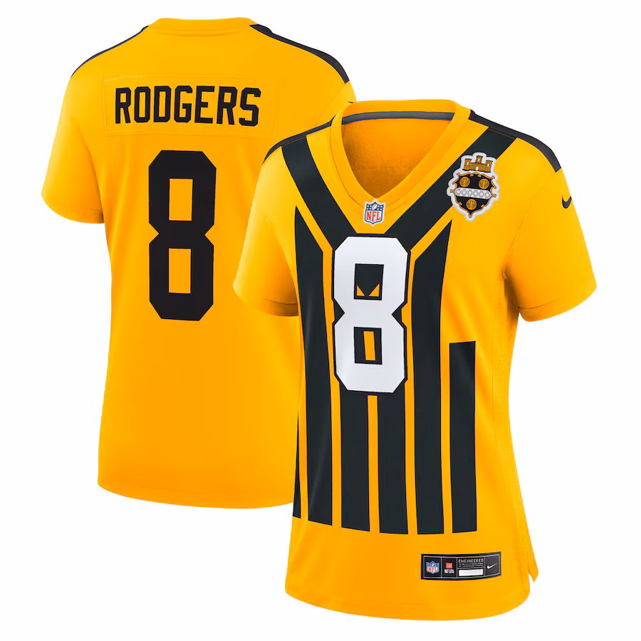Women's Pittsburgh Steelers Aaron Rodgers Nike Gold Alternate 1933 Throwback Game Jersey - Jersey