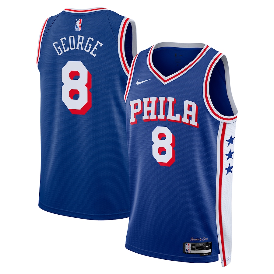 Unisex Philadelphia 76ers Paul George Nike Royal 2024 Offseason Addition Nike Swingman Jersey - Jersey