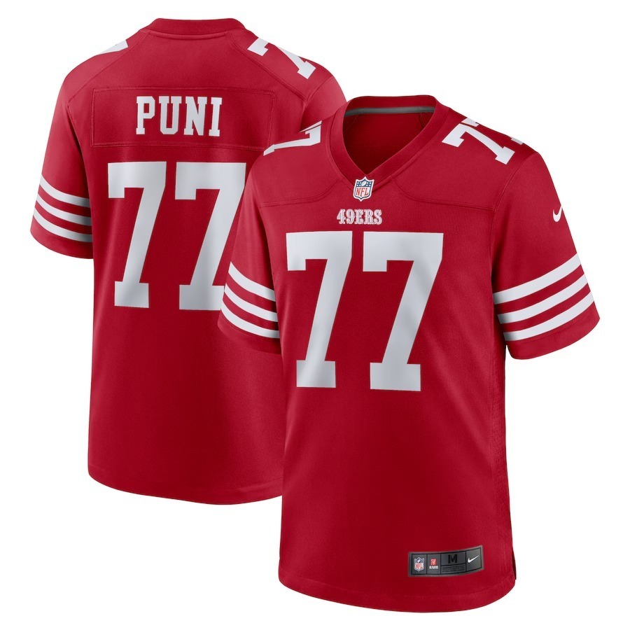 Men's San Francisco 49ers Dominick Puni Nike  Scarlet Team Game Jersey - Jersey