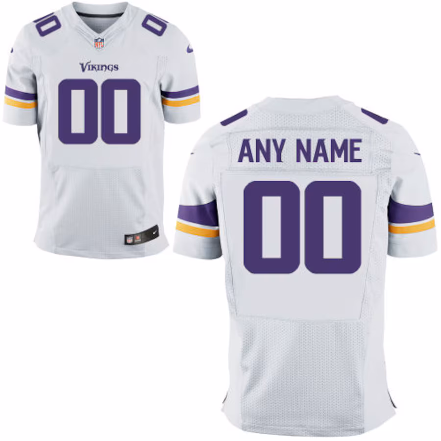 Mens Minnesota Vikings Nike White Custom Elite Jersey - Jersey