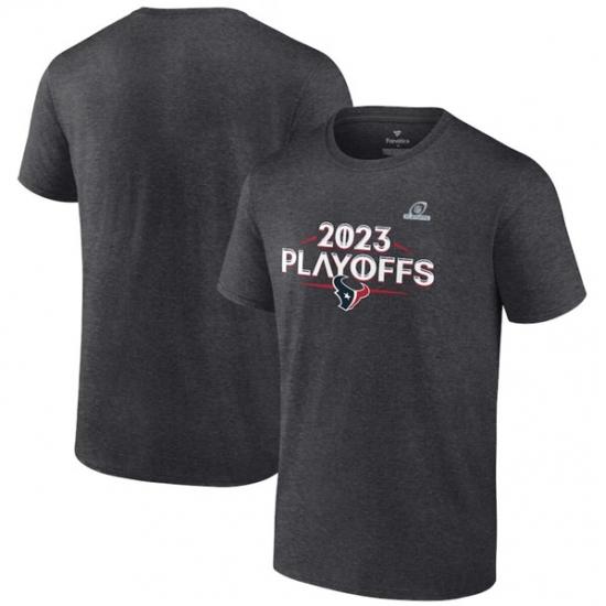 Men's Houston Texans Heather Charcoal 2023 Playoffs Ready T-Shirt - Jersey