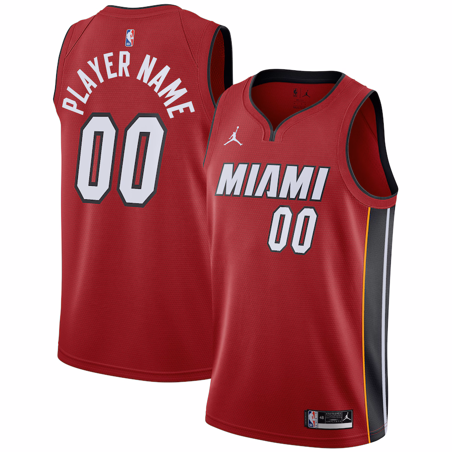Men's Miami Heat Jordan Brand Red Swingman Custom Jersey - Statement Edition - Jersey