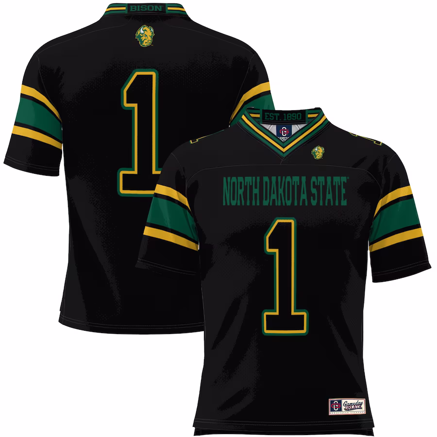 #1 NDSU Bison GameDay Greats Youth Endzone Football Jersey - Black - Jersey