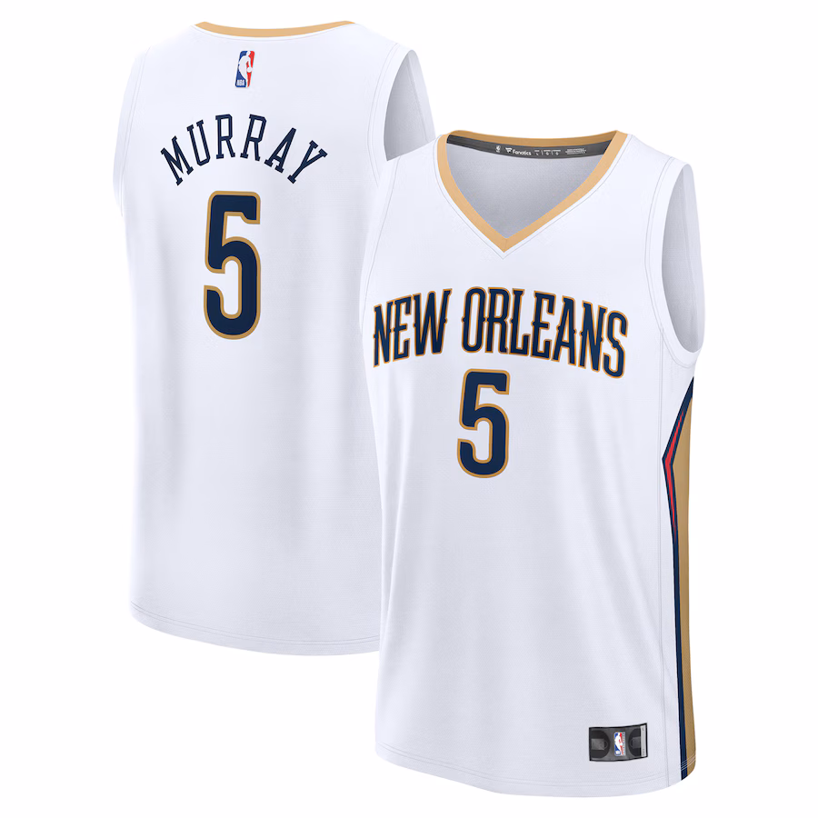 Men's New Orleans Pelicans Dejounte Murray Fanatics White Fast Break Replica Player Jersey - Association Edition - Jersey