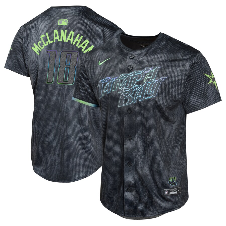Youth Tampa Bay Rays Shane McClanahan Nike Charcoal 2024 City Connect Limited Player Jersey - Jersey