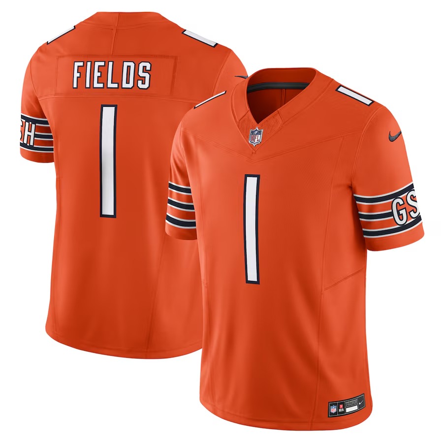 Men's Chicago Bears Justin Fields Nike Orange Vapor F.U.S.E. Limited Jersey - Jersey