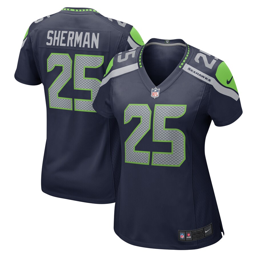 Women's Seattle Seahawks Richard Sherman Nike College Navy Retired Game Jersey - Jersey