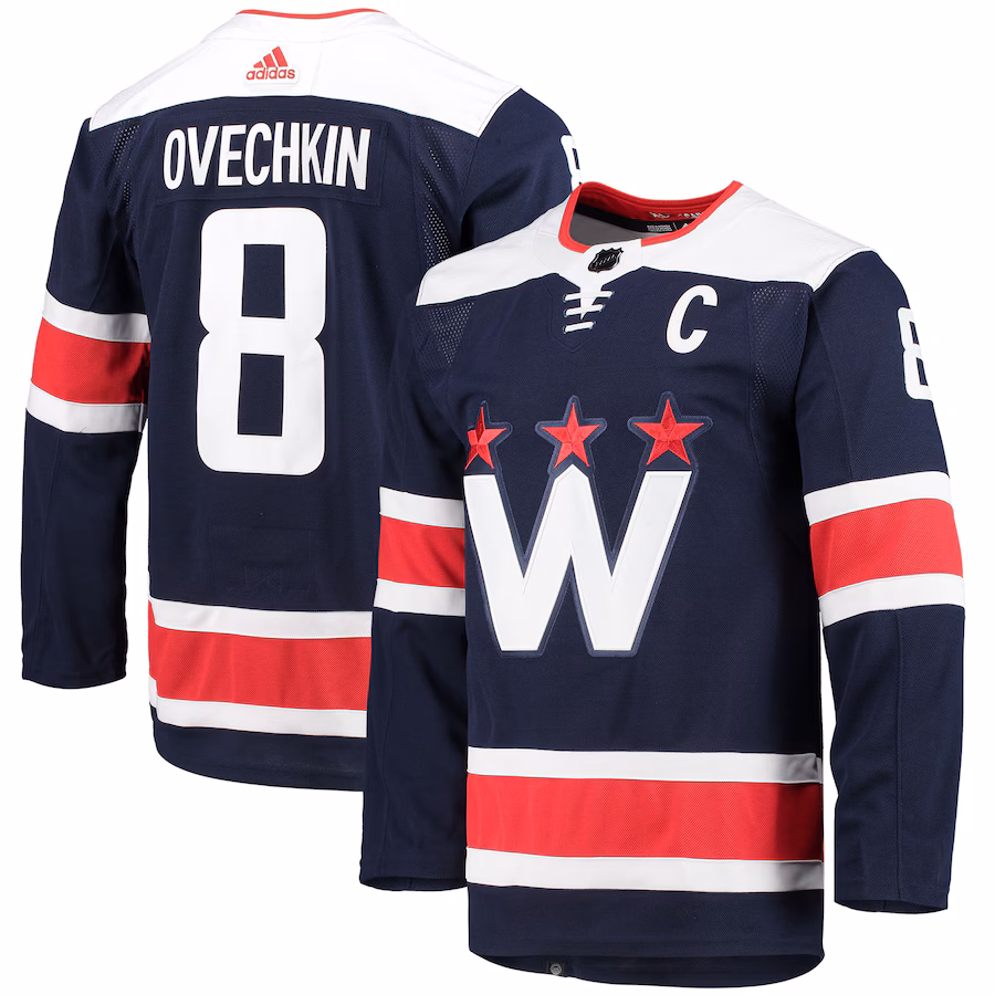 Men's Washington Capitals Alexander Ovechkin adidas Navy Alternate Primegreen Authentic Player Jersey - Jersey