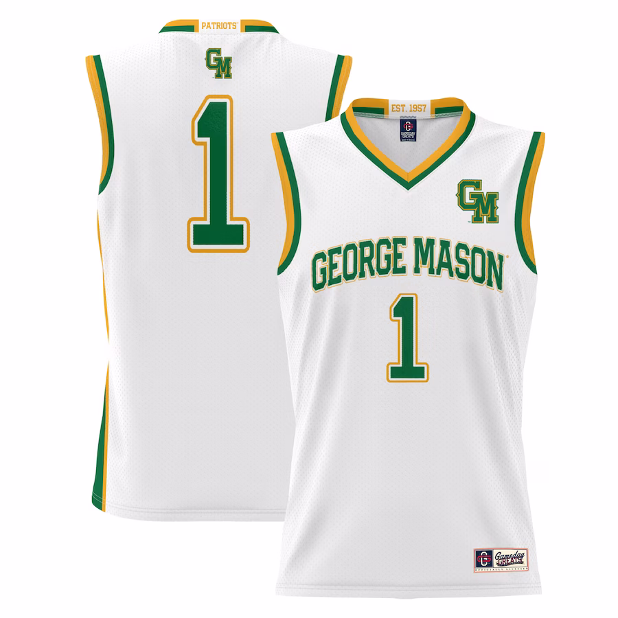 #1  George Mason Patriots GameDay Greats  Lightweight Basketball Jersey - White - Jersey