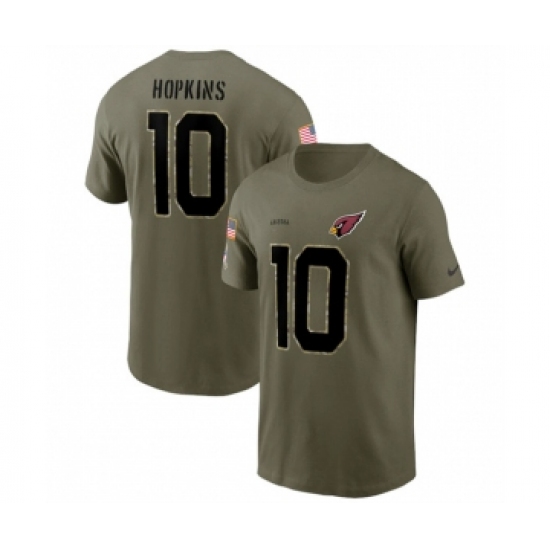 Men's Arizona Cardinals #10 DeAndre Hopkins 2022 Olive Salute to Service T-Shirt - Jersey