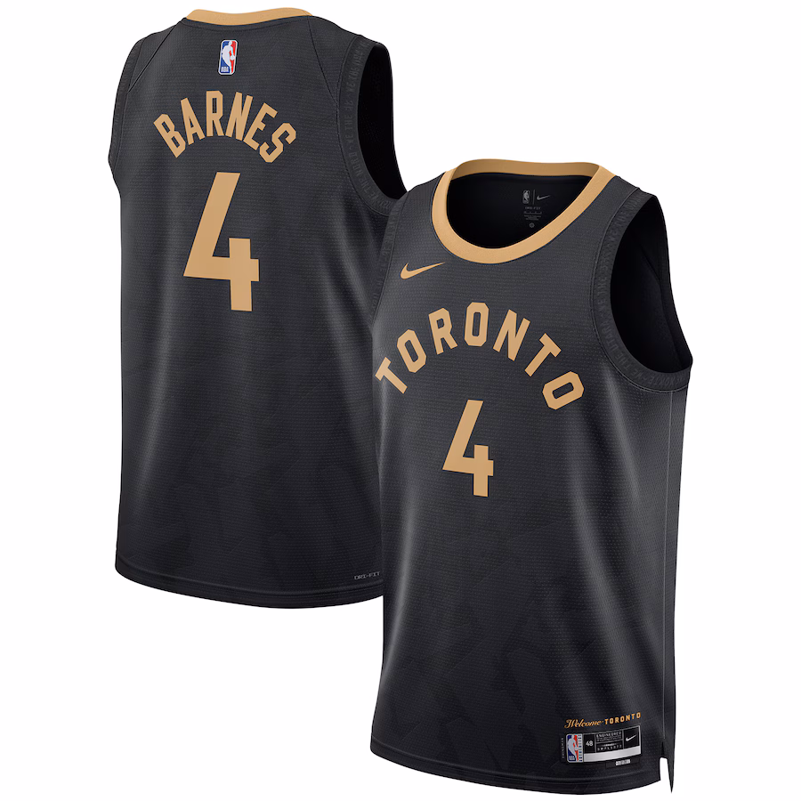 Unisex Toronto Raptors Scottie Barnes Nike Black 2022/23 Swingman Jersey - City Edition - Jersey