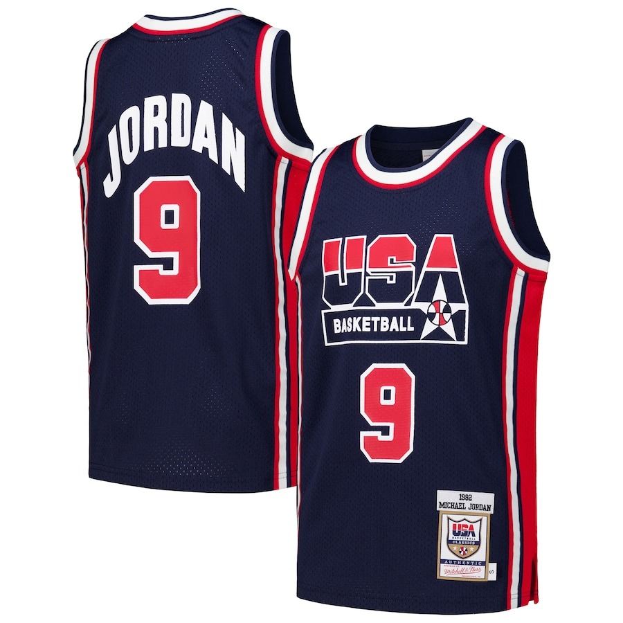 Youth USA Basketball Michael Jordan Mitchell & Ness Navy 1992 Dream Team Authentic Jersey - Jersey