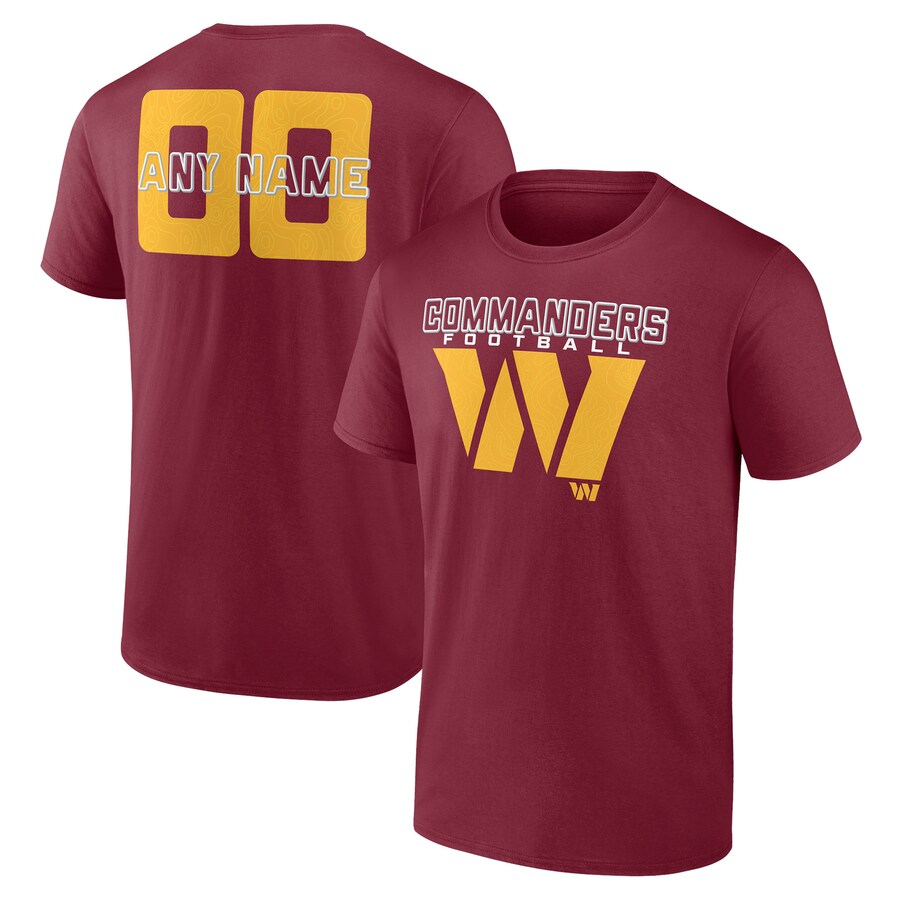 Men's Washington Commanders Burgundy Stellar Personalized Name & Number T-Shirt - Jersey