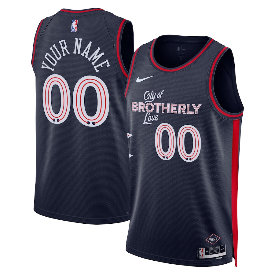 Unisex Philadelphia 76ers  Nike Navy 2023/24 Custom Swingman Jersey - City Edition - Jersey