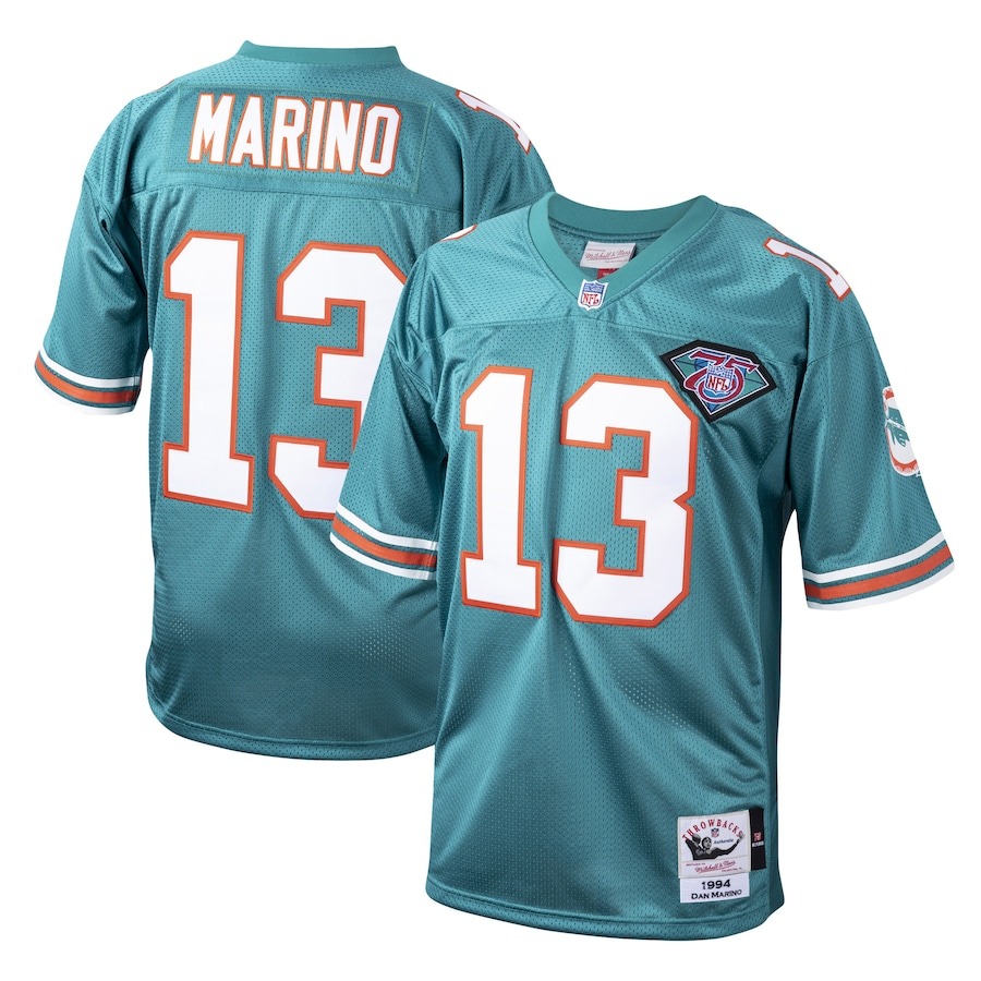 Men's Miami Dolphins 1994 Dan Marino Mitchell & Ness Aqua Authentic Throwback Retired Player Jersey - Jersey