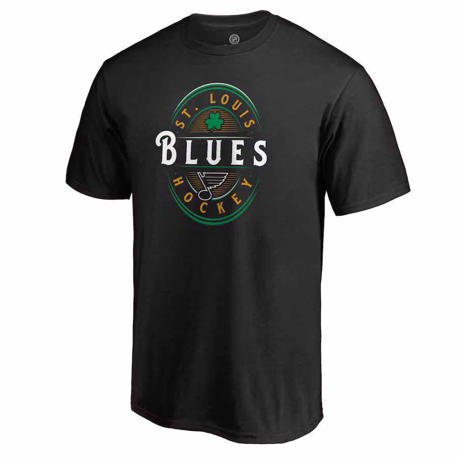 Men's St. Louis Blues Black St. Patrick's Day Forever Lucky T-Shirt - Jersey