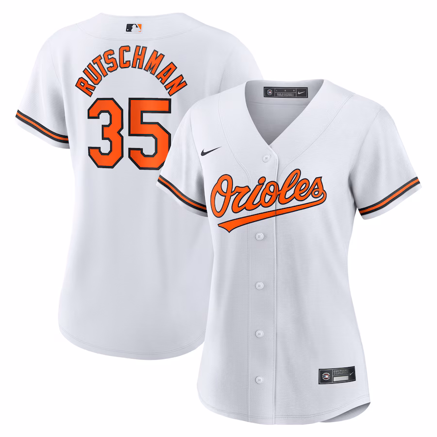 Women's Baltimore Orioles Adley Rutschman Nike White Home Replica Player Jersey - Jersey