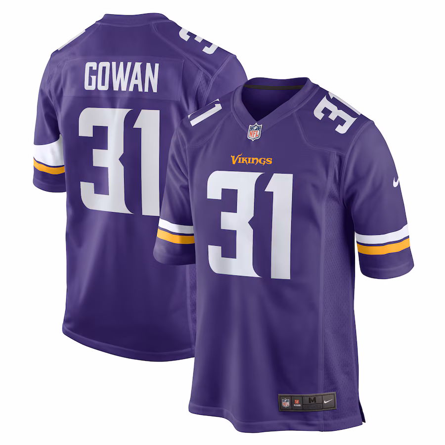 Men's Minnesota Vikings Tay Gowan Nike Purple Home Game Player Jersey - Jersey