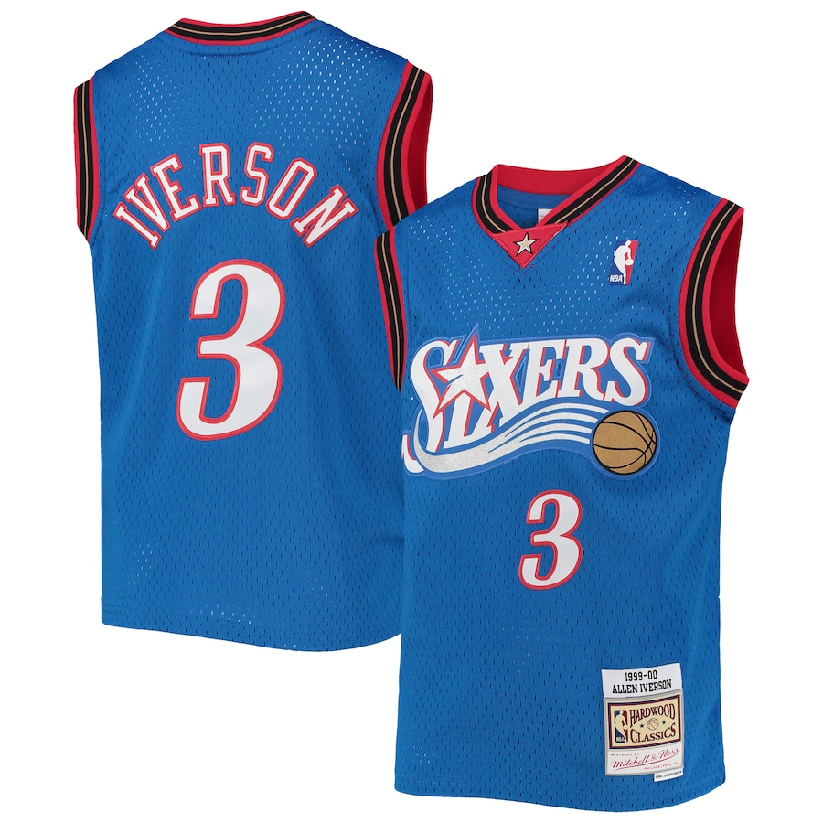 Youth Philadelphia 76ers Allen Iverson Mitchell & Ness Royal 1999-00 Hardwood Classics Swingman Jersey - Jersey