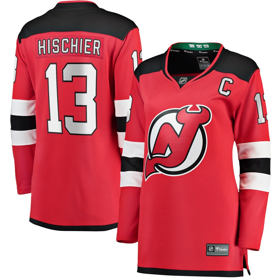 Women's New Jersey Devils Nico Hischier Fanatics Branded Red Home Premier Breakaway Player Jersey - Jersey
