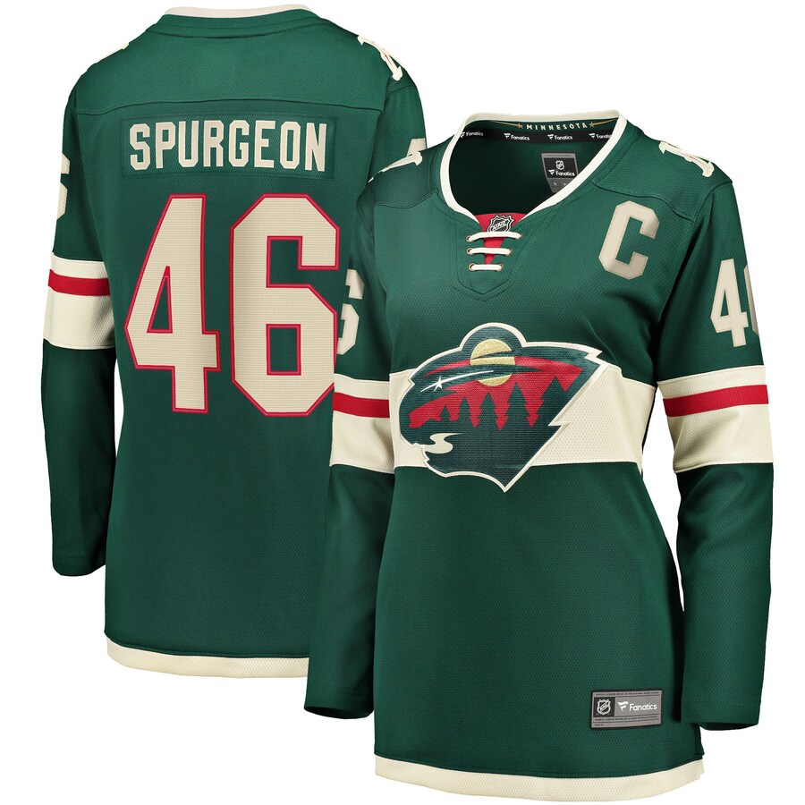 Women's Minnesota Wild Jared Spurgeon Green Home Breakaway Player Jersey - Jersey