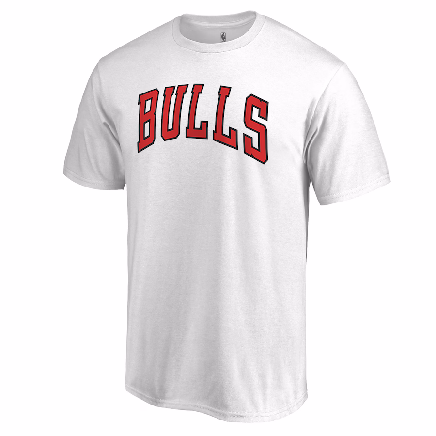 Men's Chicago Bulls White Primary Wordmark T-Shirt - Jersey