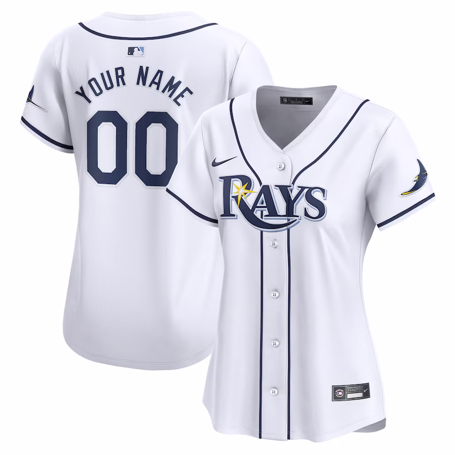 Women's Tampa Bay Rays Nike White Home Limited Custom Jersey - Jersey