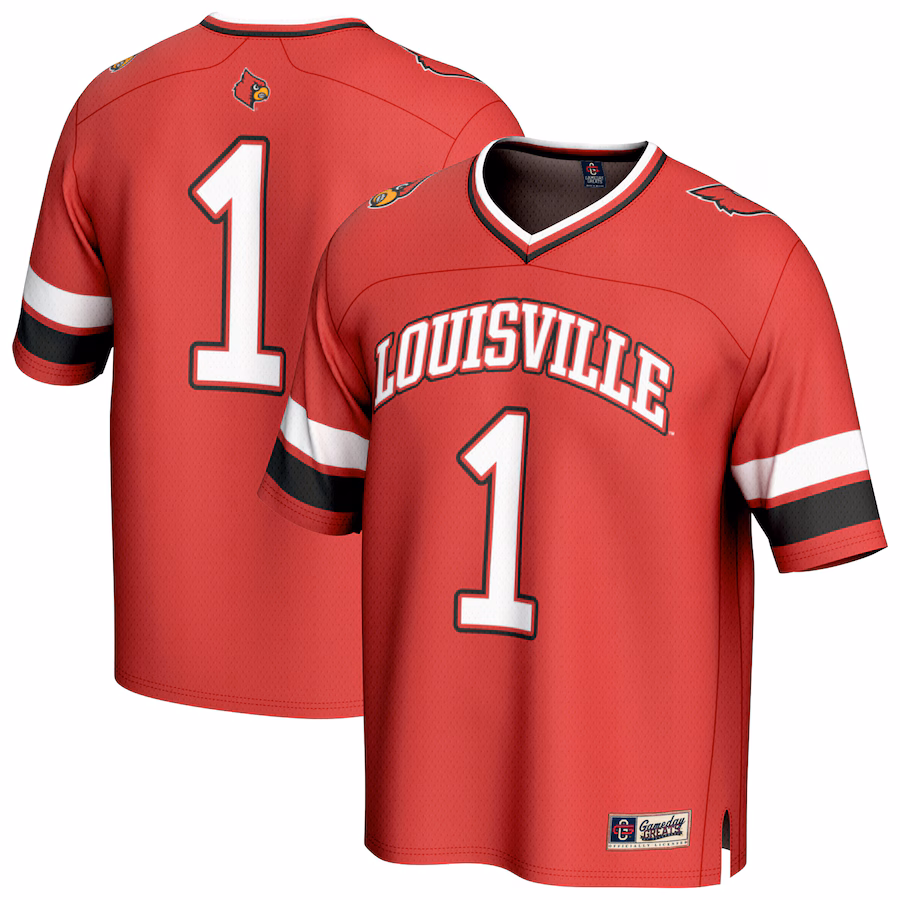 Unisex GameDay Greats #1 Red Louisville Cardinals Lightweight Collegiate Football Fashion Jersey - Jersey