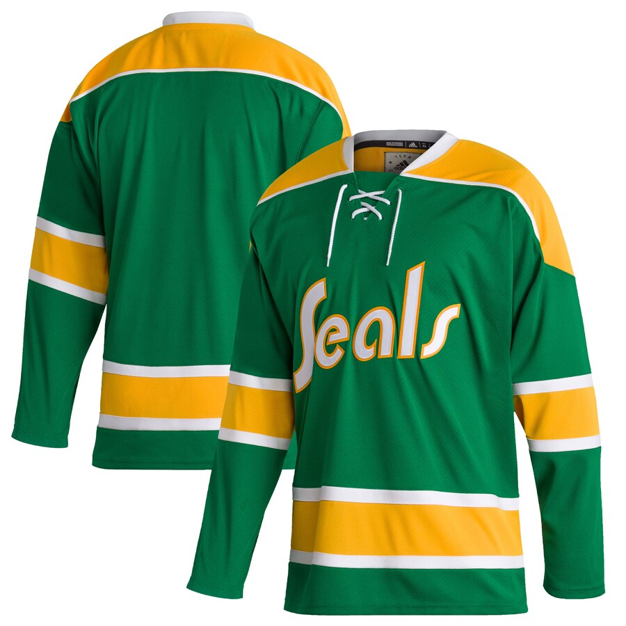 Men's California Golden Seals adidas Green Team Classics Authentic Blank Jersey - Jersey