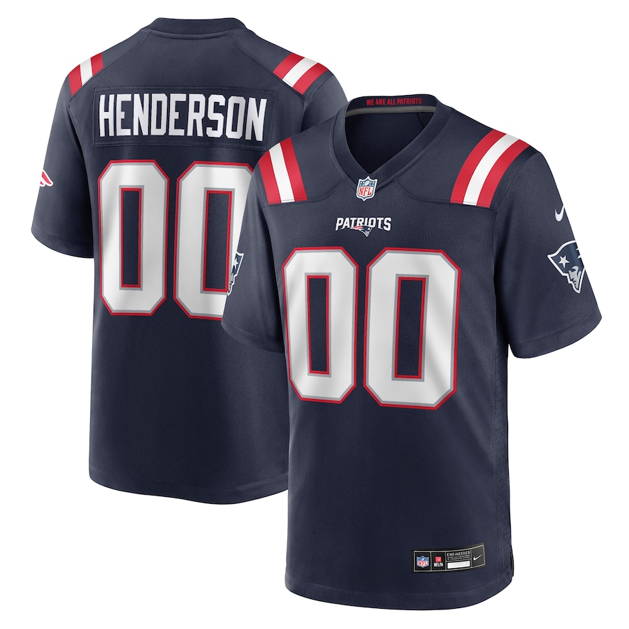 Men's New England Patriots TreVeyon Henderson Nike Navy 2025 NFL Draft Game Jersey - Jersey