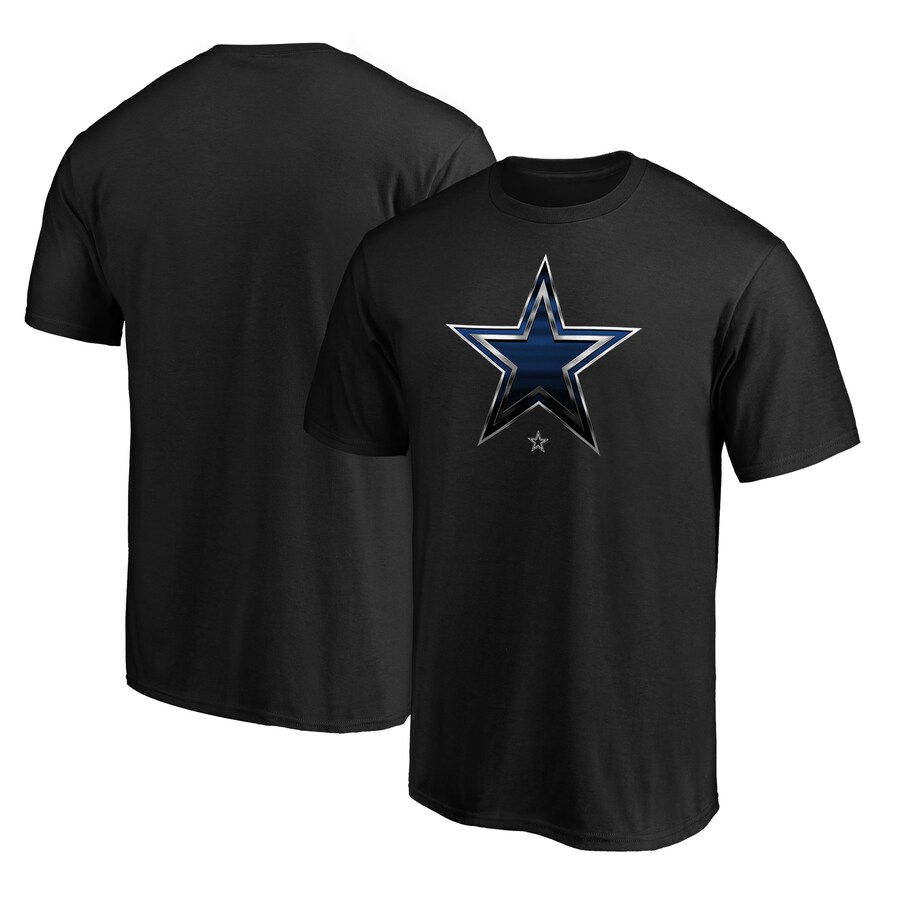 Men's Dallas Cowboys Black Midnight Mascot Logo T-Shirt - Jersey