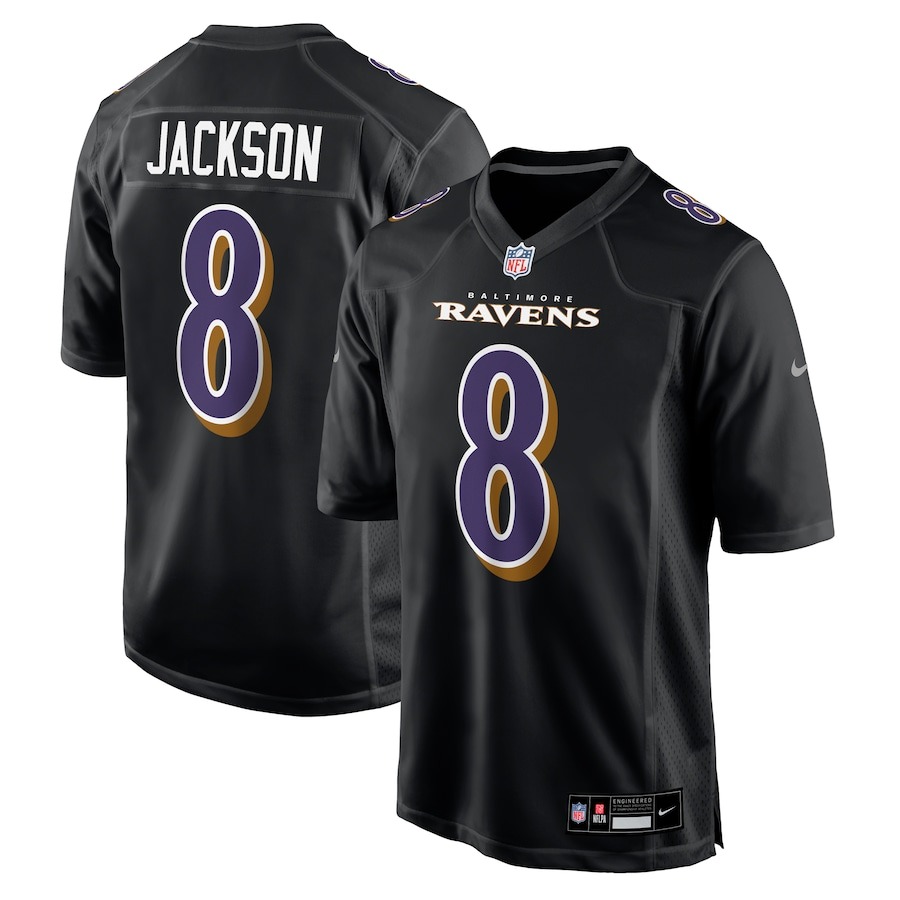 Men's Baltimore Ravens Lamar Jackson Nike Black Fashion Game Jersey - Jersey