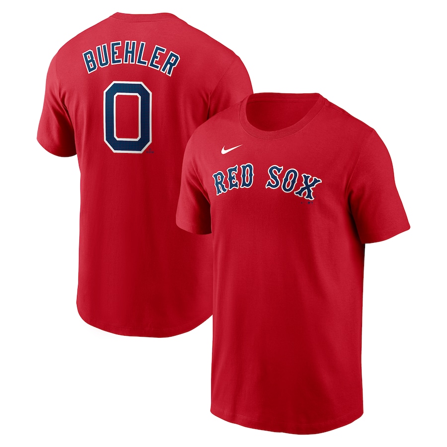 Men's Boston Red Sox Walker Buehler Nike Red Fuse Name & Number T-Shirt - Jersey