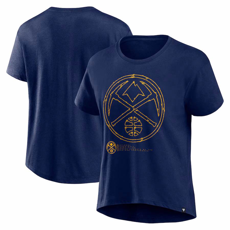 Women's Denver Nuggets  Fanatics Navy Hand Check T-Shirt - Jersey