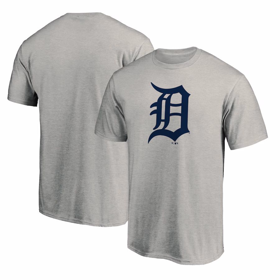 Men's Detroit Tigers Heathered Gray Official Team Logo T-Shirt - Jersey